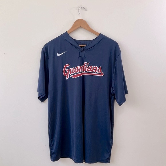 Nike Authentic Cleveland Guardians Baseball Navy Jersey Men’s Size Large - Picture 1 of 10